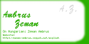 ambrus zeman business card